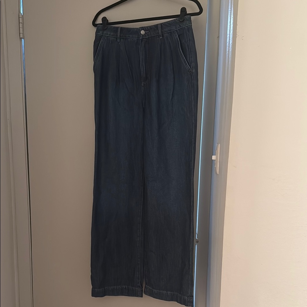 Wide-Leg Denim Pants